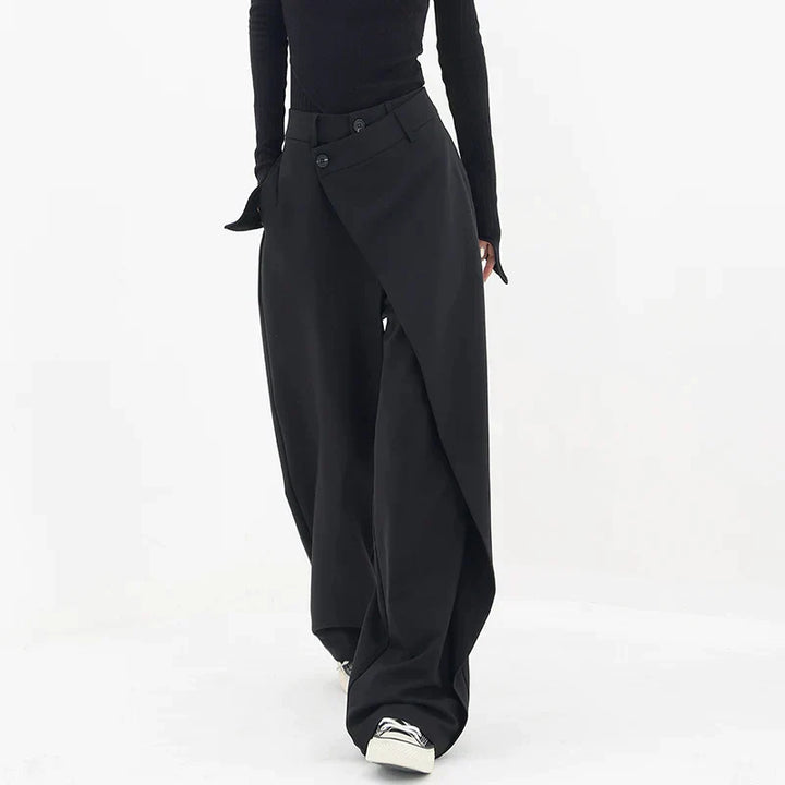 Asymmetrical baggy pants for women