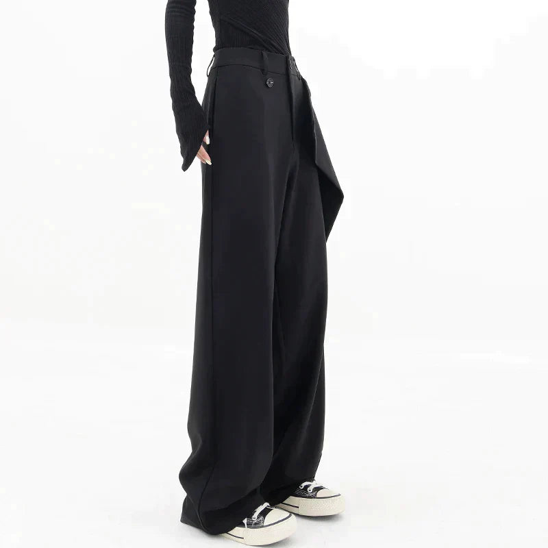 Asymmetrical baggy pants for women