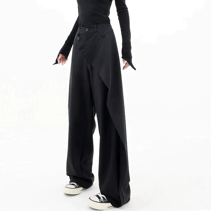 Asymmetrical baggy pants for women