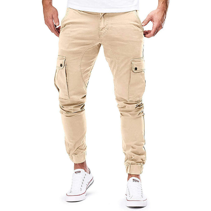 Cargo pants with elastic bands for men