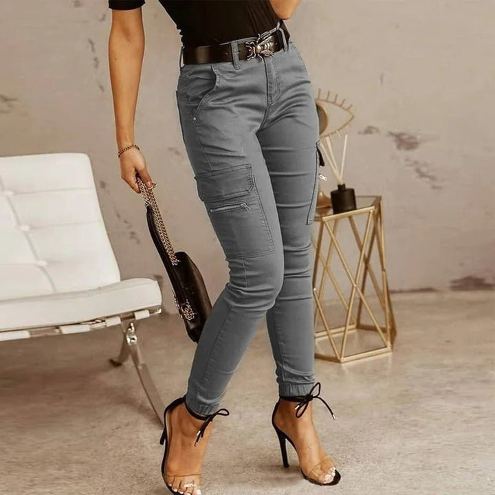 Cargo jeans with elasticated legs for women