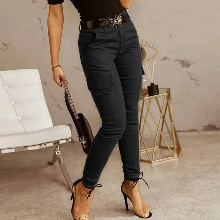 Cargo jeans with elasticated legs for women